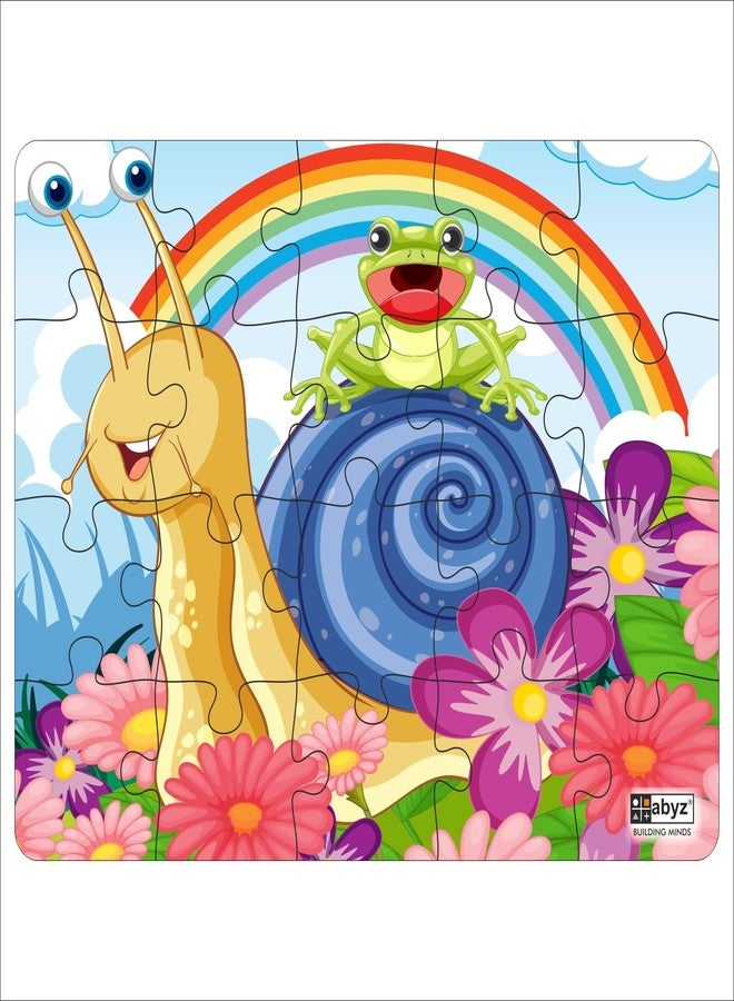 أحجية الصور المقطوعة الخشبية من ABYZ - مجموعة لعب ربيعية ملونة للمرح والتعليم والمستكشفين الصغار، 20 قطعة وعبوة من لعبتين ممتعتين بألوان متعددة | هدية عيد ميلاد للأطفال (3 سنوات فأكثر). - Image 1